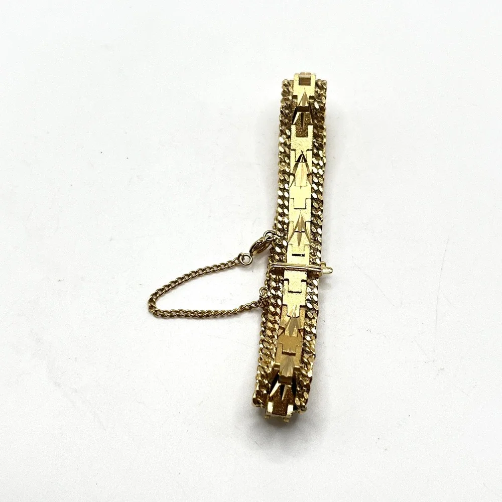 Vintage 60s Mid-Century Gold Tone Textured 6.5